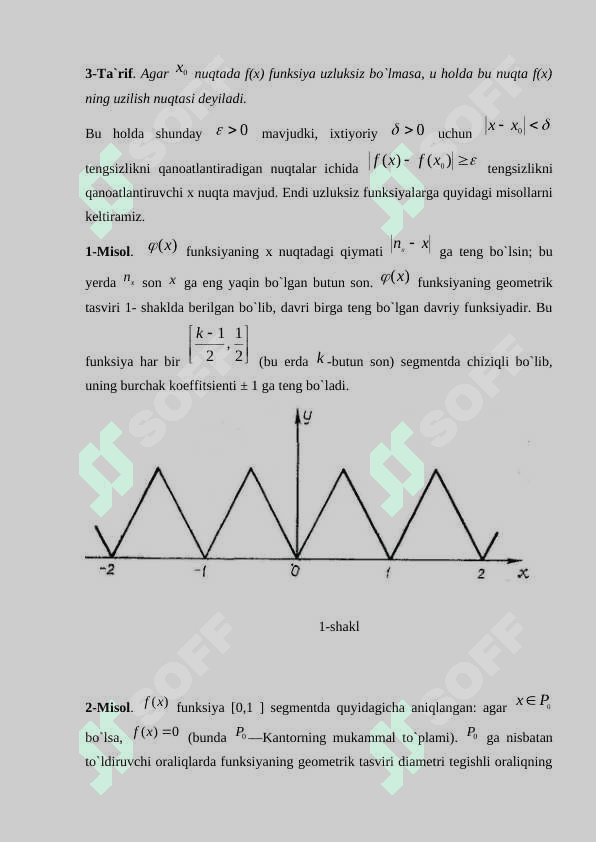Bir o‘zgaruvchili uzluksiz funksiyalar 6