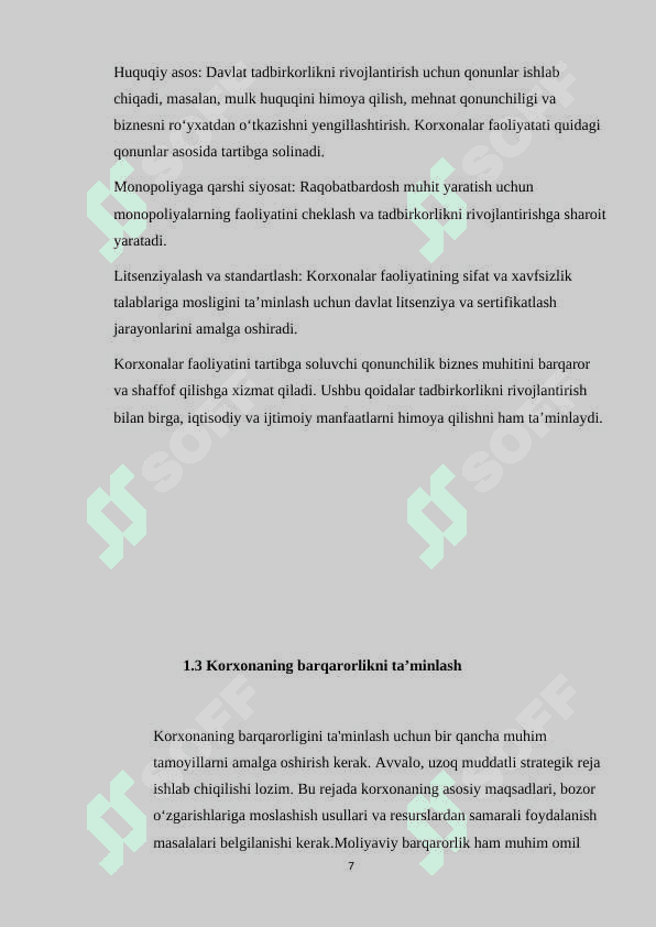 Mavzu: «Davlatning korxona sifatida funksiyasi va vazifalari » Kurs ishi 7