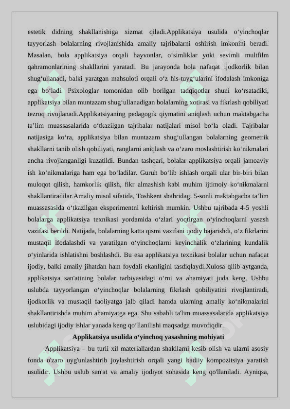 Applikatsiya usulida o‘yinchoqlar tayyorlash 3