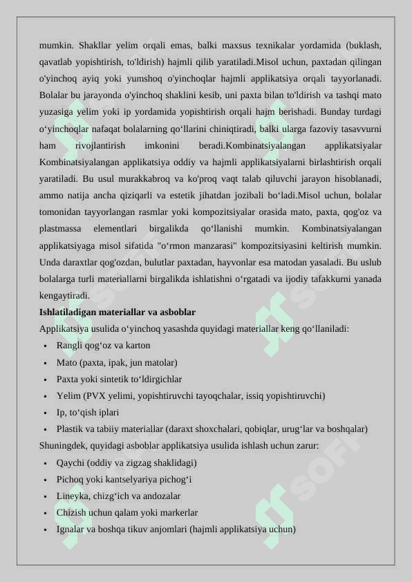 Applikatsiya usulida o‘yinchoqlar tayyorlash 5