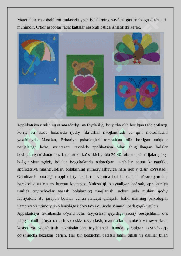 Applikatsiya usulida o‘yinchoqlar tayyorlash 6