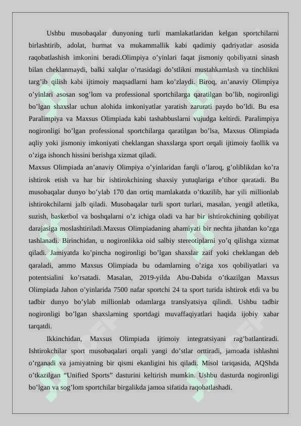 Maxsus Olimpiada musobaqalari 3