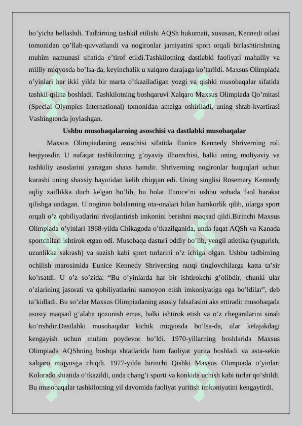 Maxsus Olimpiada musobaqalari 6