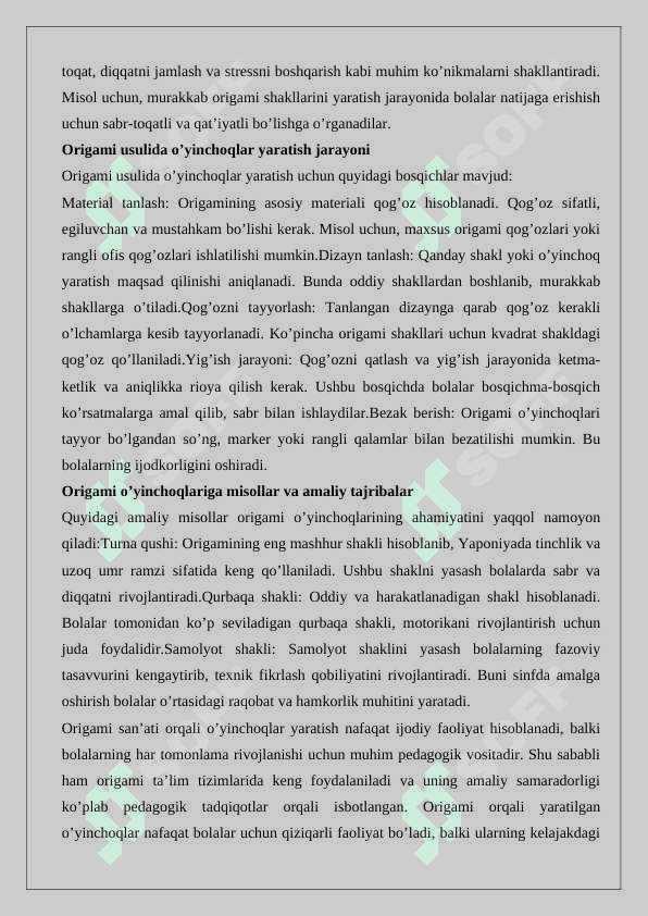 Origami usulida o‘yinchoqlar tayyorlash 3