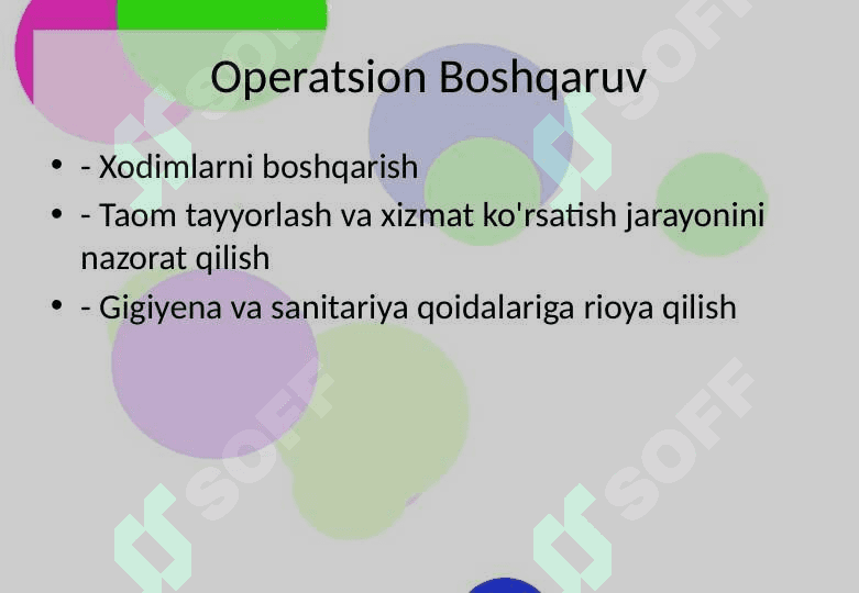 RESTORAN XIZMATINI BOSHQARISH TURLARI 7
