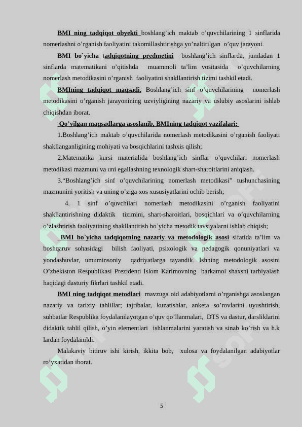 Birinchi sinfda sonlarni raqamlashga o`rgatish 5