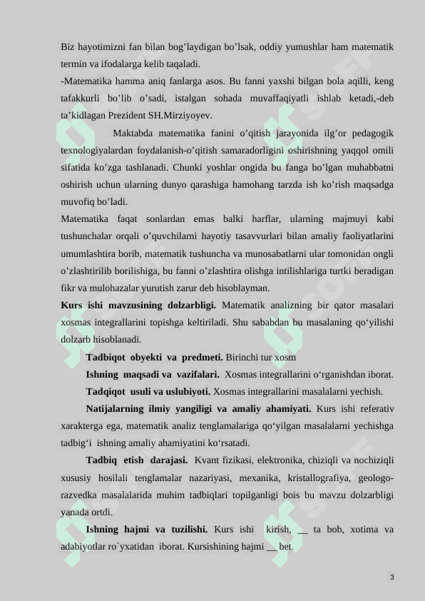 BIRINCHI TUR XOSMAS INTEGRALLAR 3