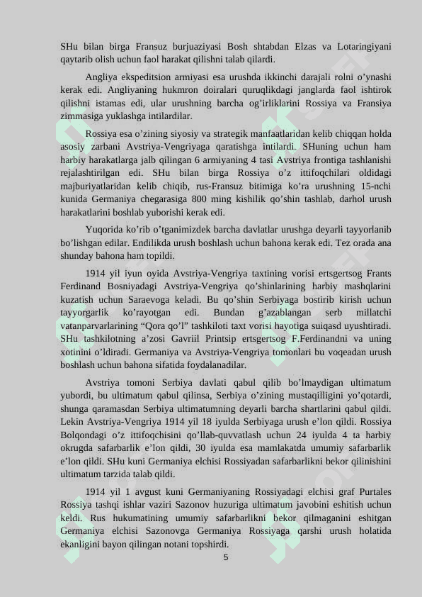 XVII ASRNING IKKINCHI YARMI - XX ASR BOSHIDA XALQARO MUNOSABATLAR 5