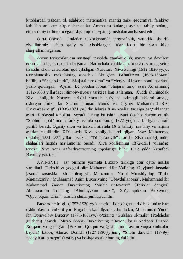 XVI-XIX ASRLARDA MARKAZIY OSIYODA FANNING AHVOLI 3