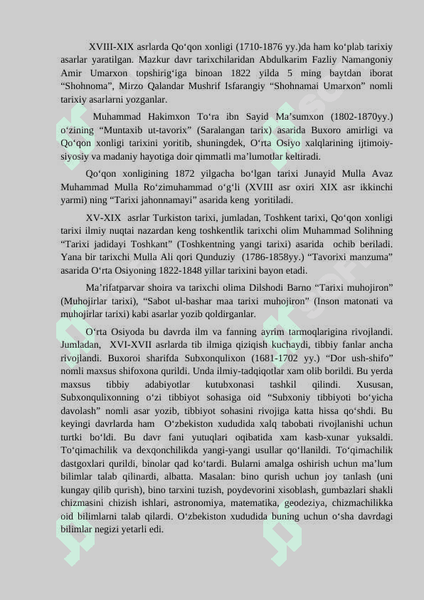 XVI-XIX ASRLARDA MARKAZIY OSIYODA FANNING AHVOLI 4