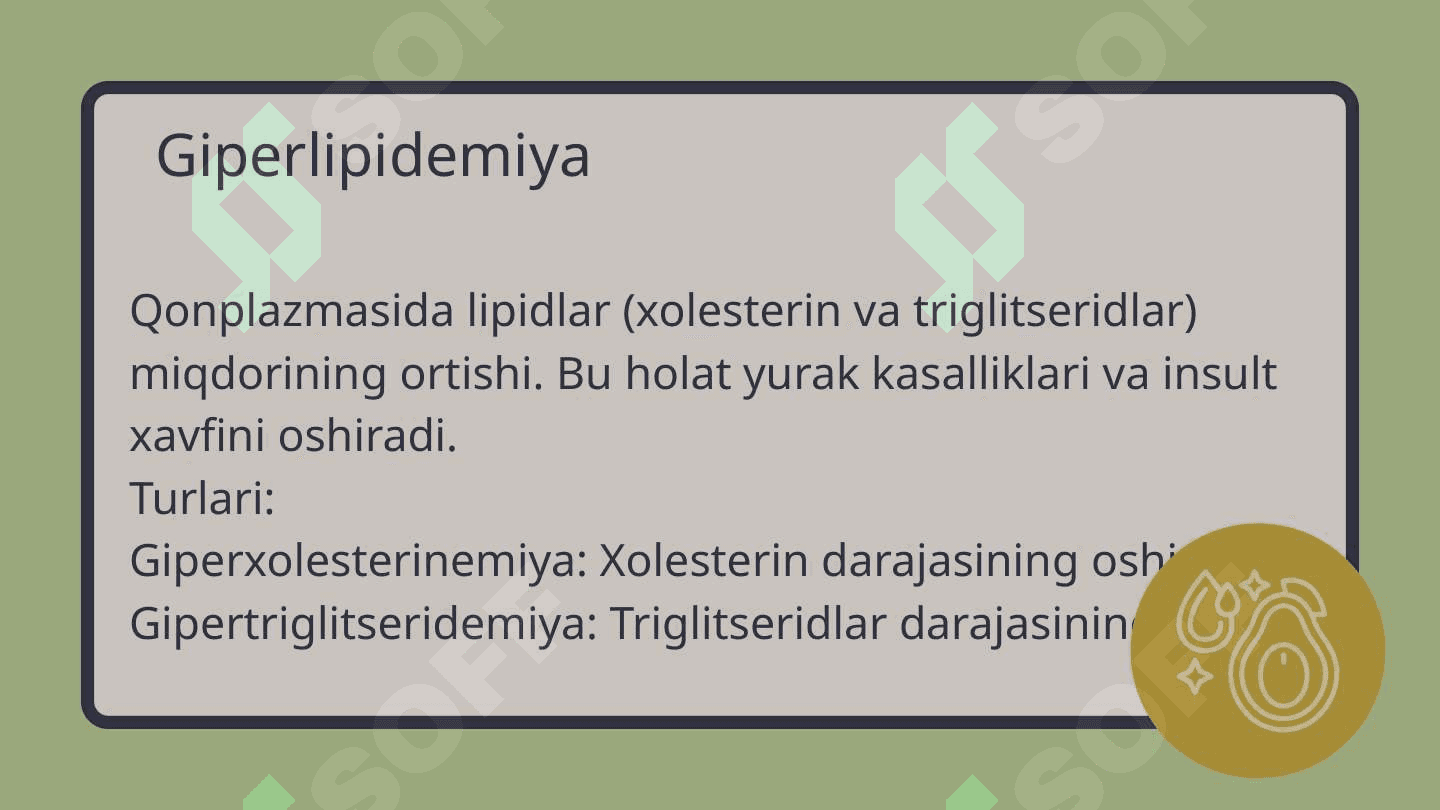 Yog' bosish, semirish, giperlipidemiya, sfingolipidozlar 4