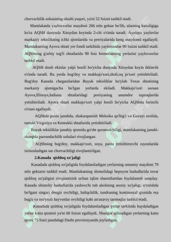Rivojlangan mamlakatlarida qishloq xo‘jaligining o‘rni va rivojlanish xususiyatlari 3