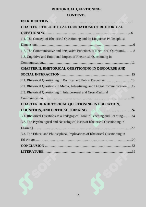 RHETORICAL QUESTIONING 2