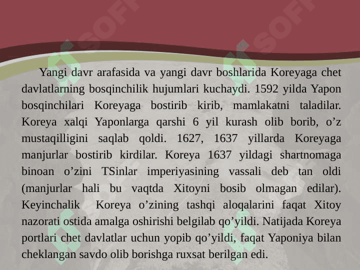 Koreya va G'arb mamlakatlari - tengsiz shartnomaning  imzolanishi mavzusi asosida 4