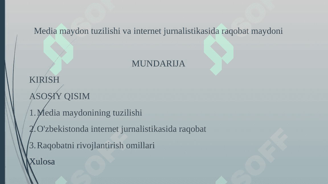Media maydon tuzilishi va internet jurnalistikasida raqobat maydoni 2