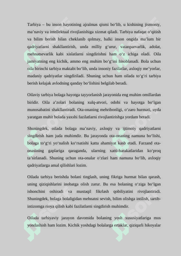 Oilada bola tarbiyasida milliy an'analardan foydalanish 7