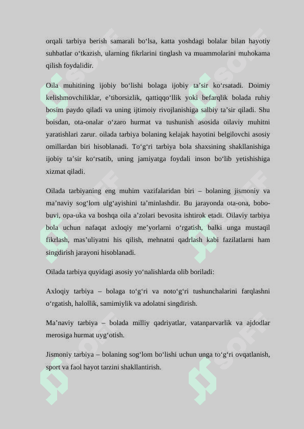 Oilada bola tarbiyasida milliy an'analardan foydalanish 8