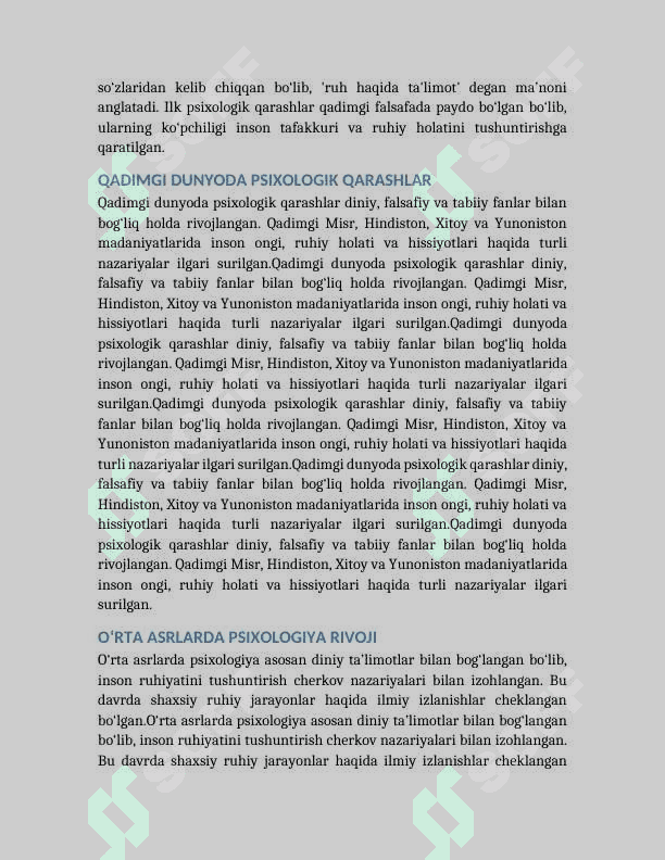 PSIXOLOGIYANING KELIB CHIQISH TARIXI 3