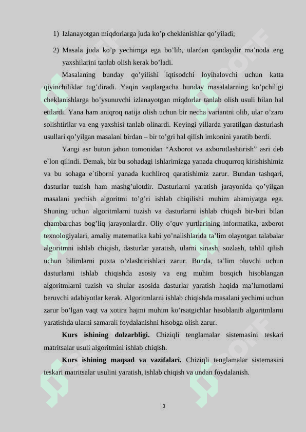 Chiziqli algebraik tenglamalar sistemasini teskari matritsalar usuli bilan yechish 3