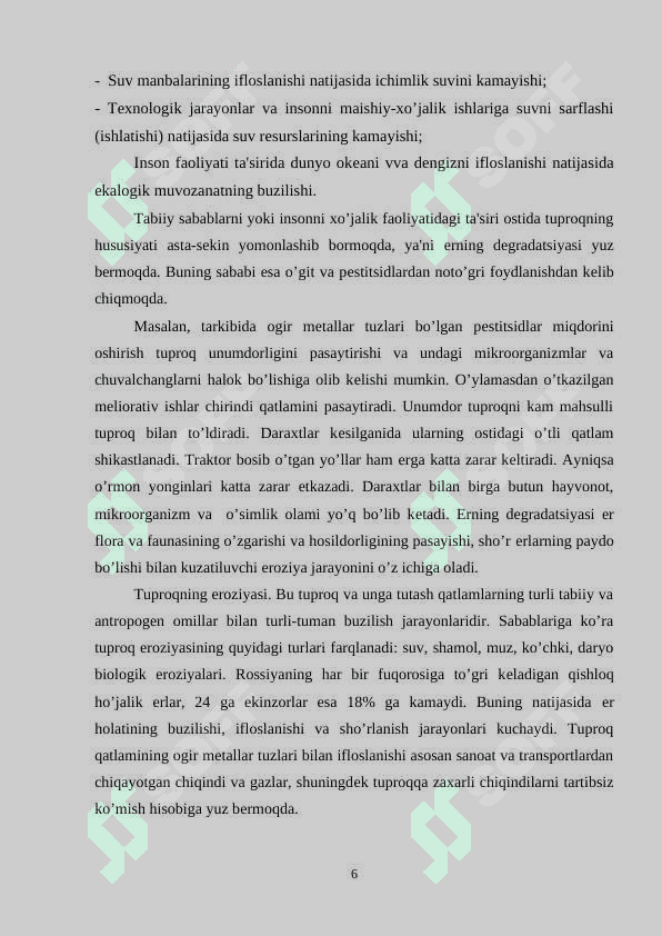 Ekologik tusdagi favqulodda vazityatlar va ularning oldini olish choralari 6