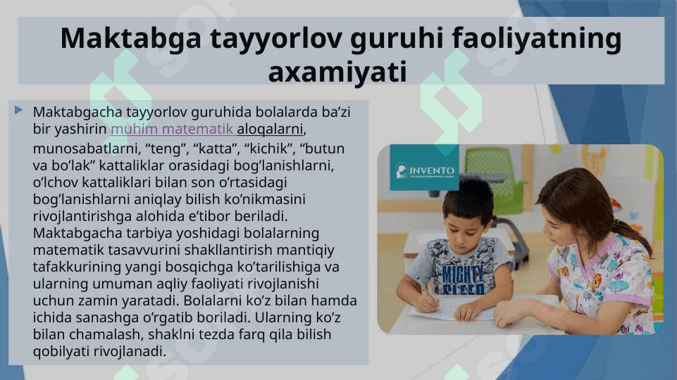 MTT Katta guruh va tayyorlov   guruhlarida matematika mashg’ulotlarini o’tkazish va tashkil qilish 3