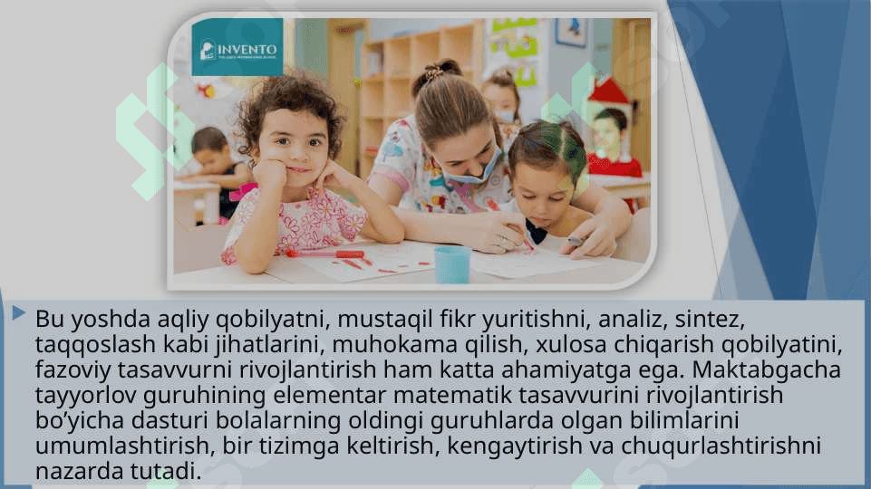 MTT Katta guruh va tayyorlov   guruhlarida matematika mashg’ulotlarini o’tkazish va tashkil qilish 4