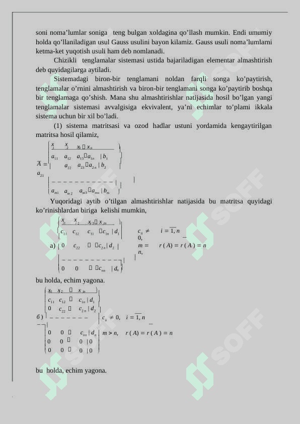 Chiziqli tenglamalar sistemasini kramer usulida yechish. 8