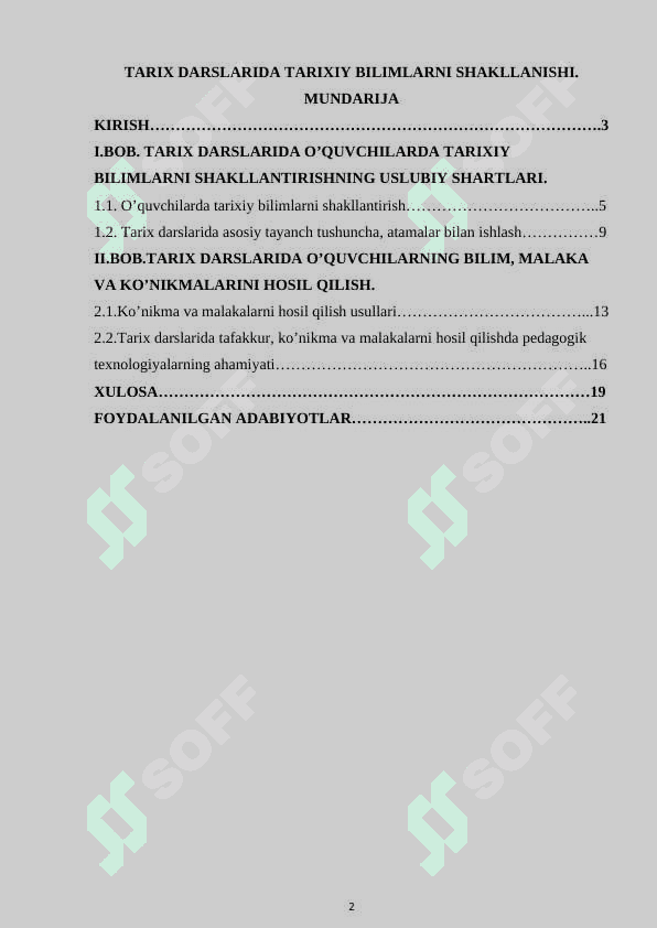 Tarix darslarida tarixiy bilimlarni shakllanishi 2