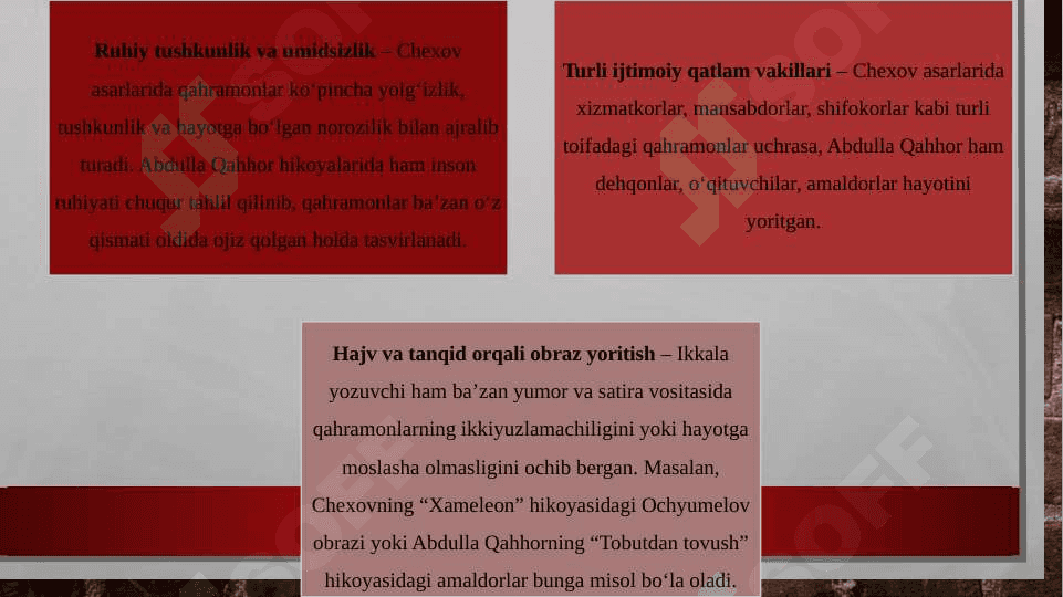 Chexov va Abdulla Qahhor asarlarining qiyosiy tahlili 8