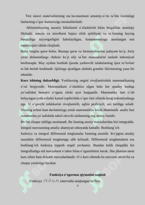 Differensial hisobning ba'zi bir tadbiqlari 3