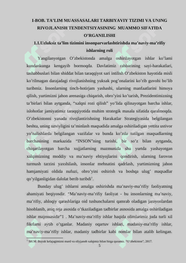 Ma’naviy, maʼrifiy, tarbiyaviy ishlarni tashkil etish metodikasi 5
