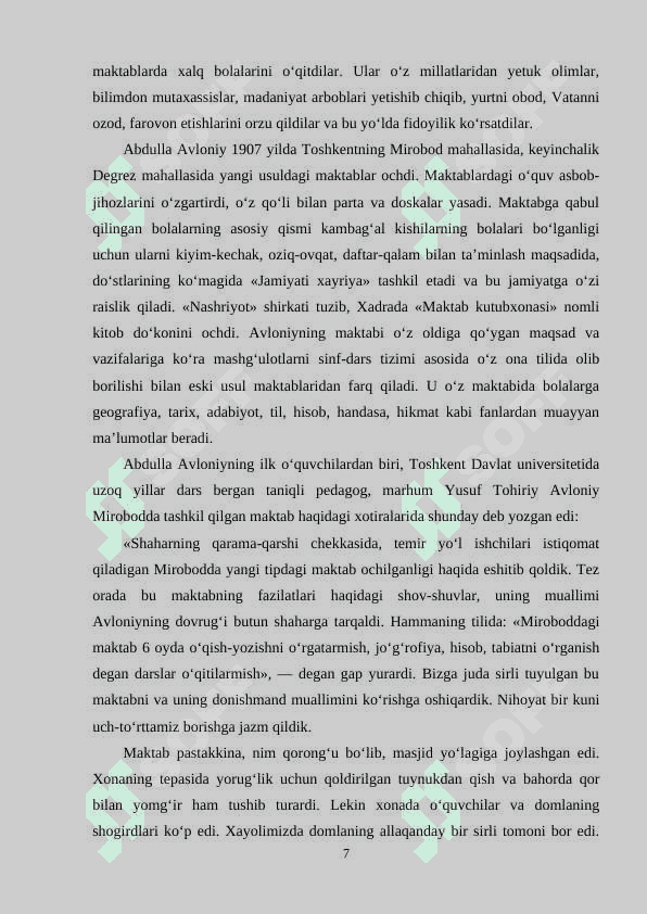 A.Avloniyning  Turkiy guliston yohud axloq asarida ta’limiy-axloqiy masalalar 7