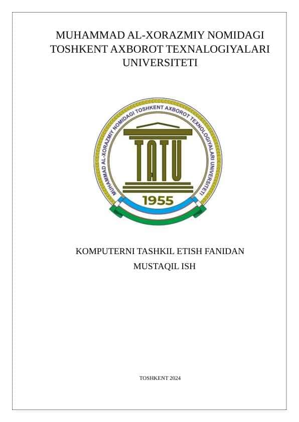 Kompyuterni tashkil etish