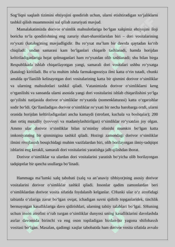 Dorivor  o’simliklarni  xom ashyosini  yer ostki  qsmlarini tayyorlash usullari 6