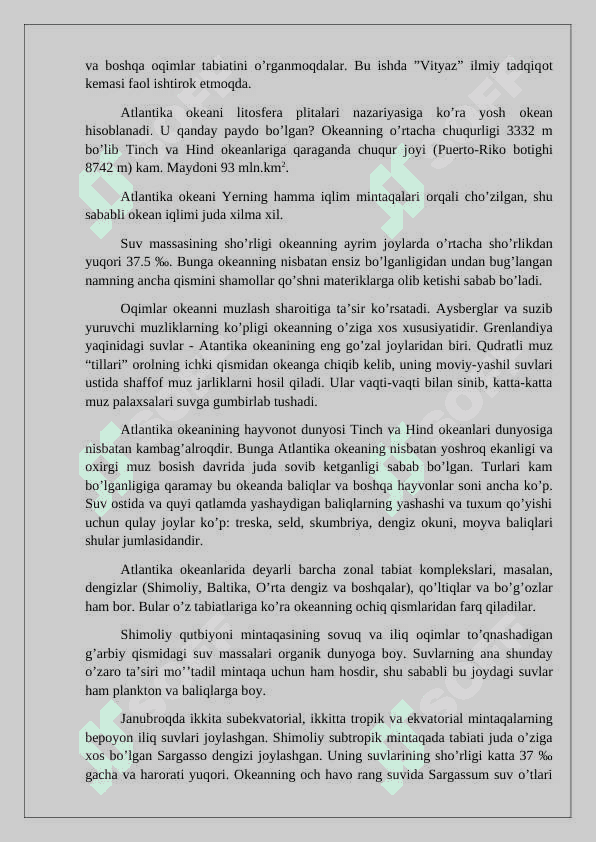 Dunyo okeanining asosiy xususiyatlari 8