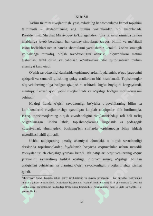 Boshlang‘ich sinf o’qish savodxonligi darslarida topishmoq matni ustida ishlash metodikasi. 3