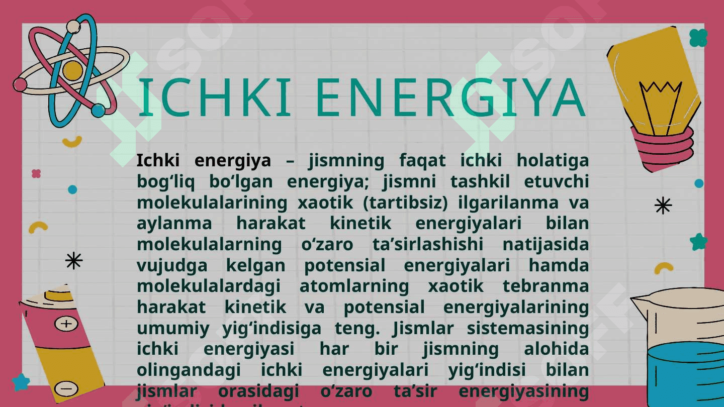 IDEAL GAZ ICHKI ENERGIYASI 3