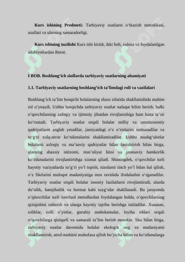 Boshlangʻich taʼlimda sinf tarbiyaviy soatlar oʻtkazish tartibi 6
