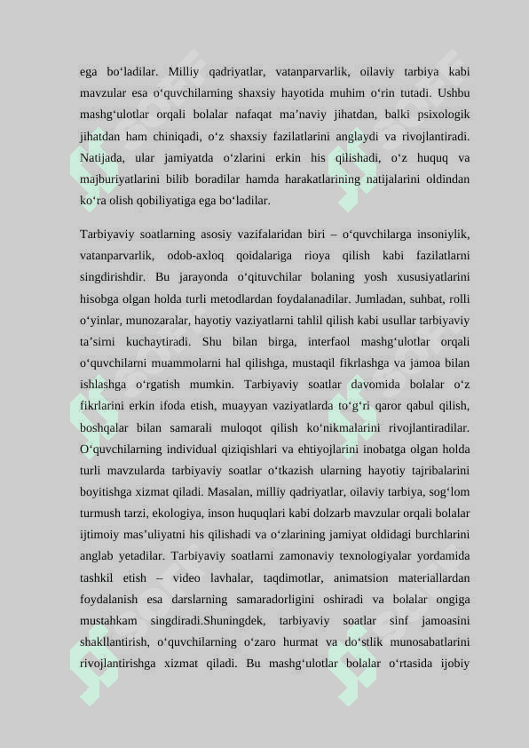 Boshlangʻich taʼlimda sinf tarbiyaviy soatlar oʻtkazish tartibi 7
