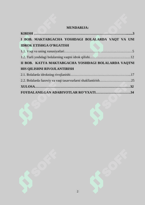 Maktabgacha davr bolalarida vaqt idrokini rivojlanishi 2