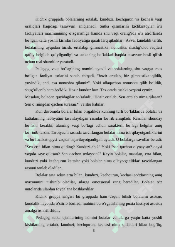 Maktabgacha davr bolalarida vaqt idrokini rivojlanishi 6