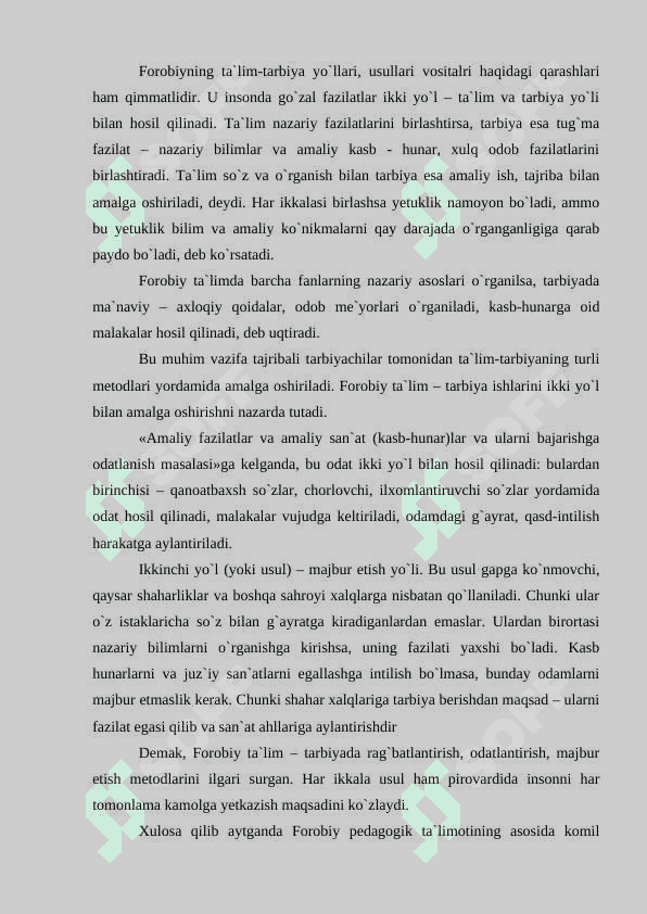 Abu Nasr Forobiy va Abu Rayxon Beruniylarning ta`limiy-axloqiy qarashlari 6