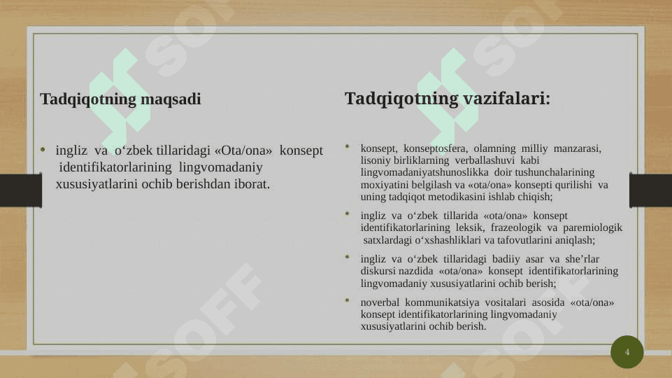 INGLIZ VA O'ZBEK TILLARIDA PARENTS/OTA-ONA  KONSEPTINING LINGVOKOGNITIV TADQIQI 4