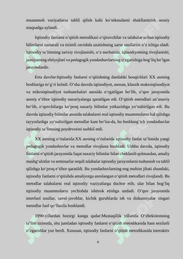 IQTISODIY FANLARNI O'QITISHDA AMALIY MASHG'ULOT VA SEMINAR DARSLARI 6