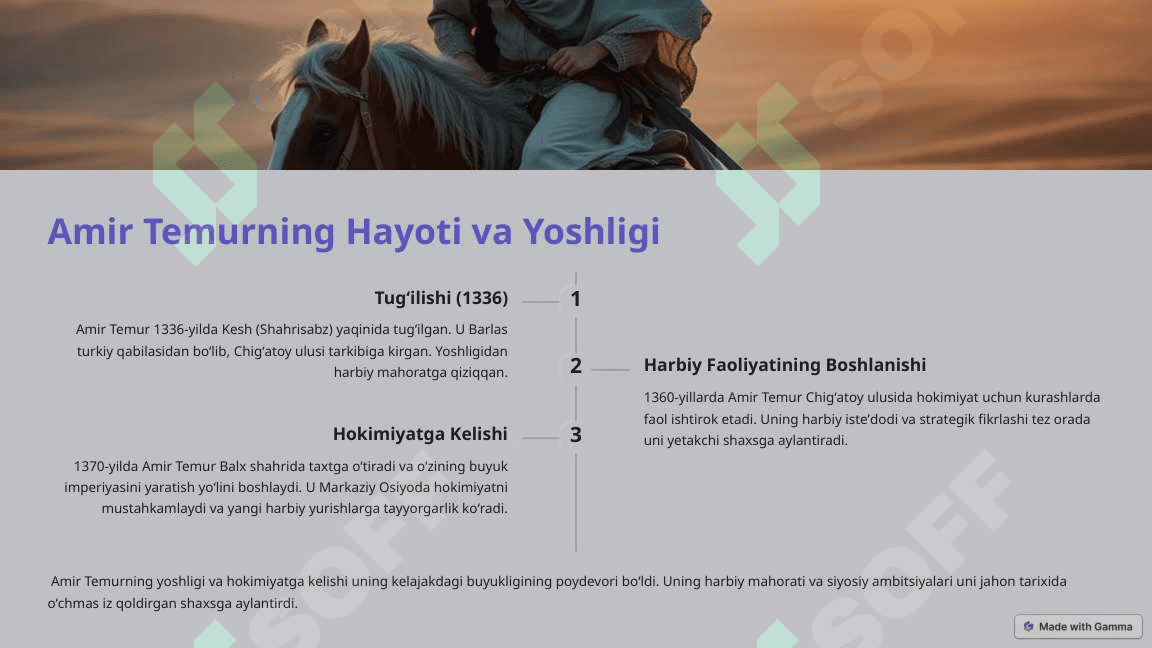 Amir Temur Buyuk Sohibqiron haqida ma'lumot 2