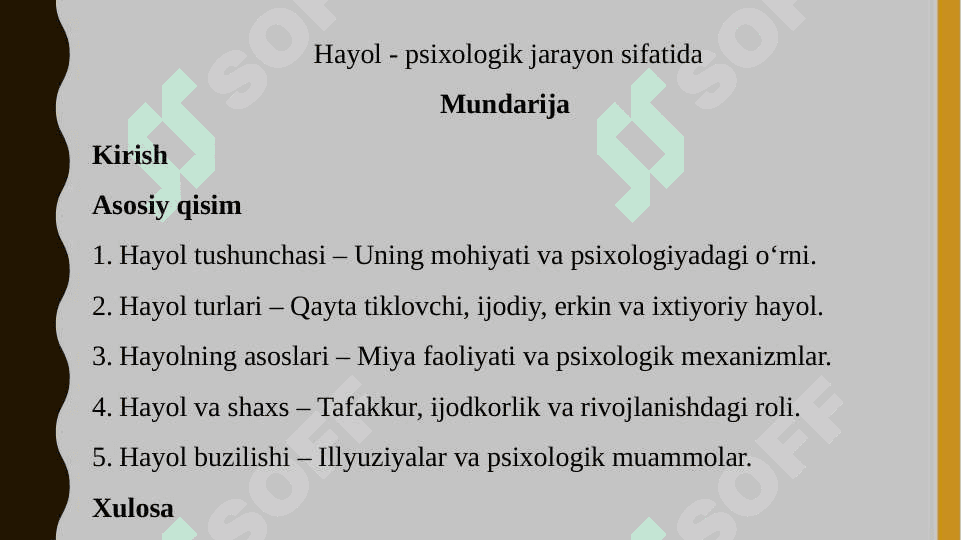 Hayol - psixologik jarayon sifatida 2