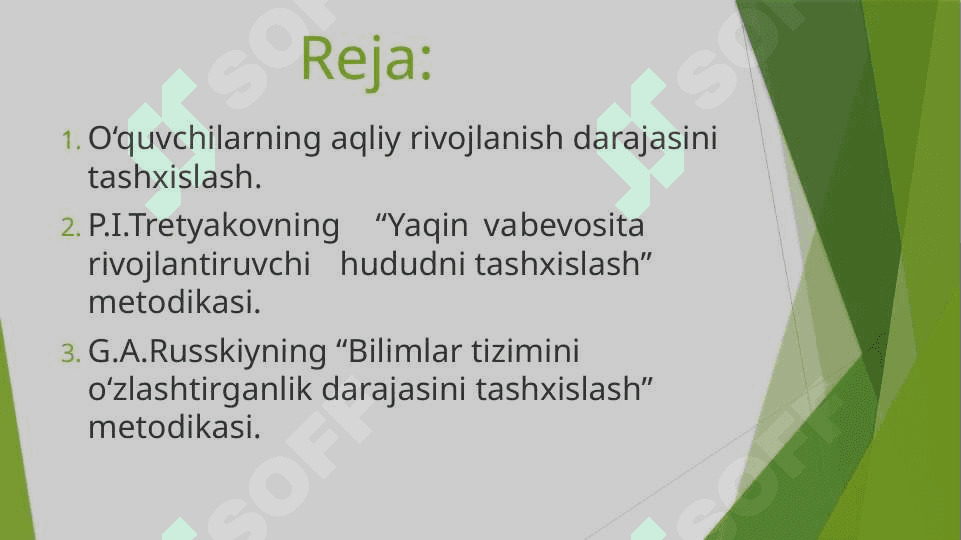 O’quvchilarning aqliy rivojlanish diagnostikasi 2