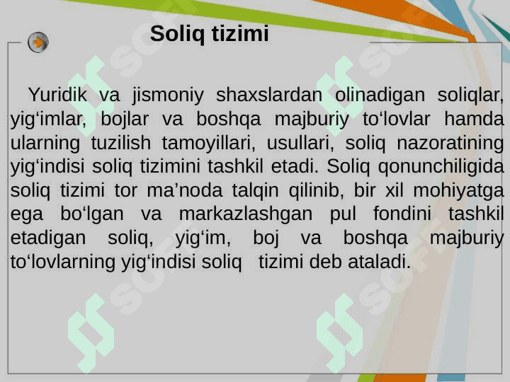 O’zbekiston Respublikasida amalda bo'lgan soliqlar va boshqa majburiy to'lovlar 3