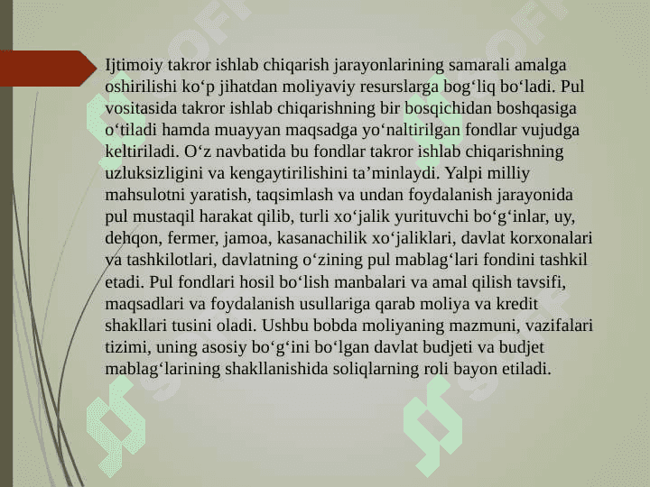MOLIYA TIZIMI VA MOLIYAVIY SIYOSAT 5