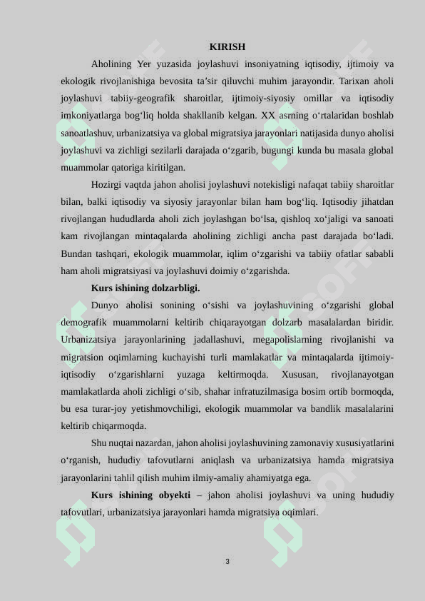 Jahon aholisi joylashuvining o‘ziga xos xususiyatlari 3
